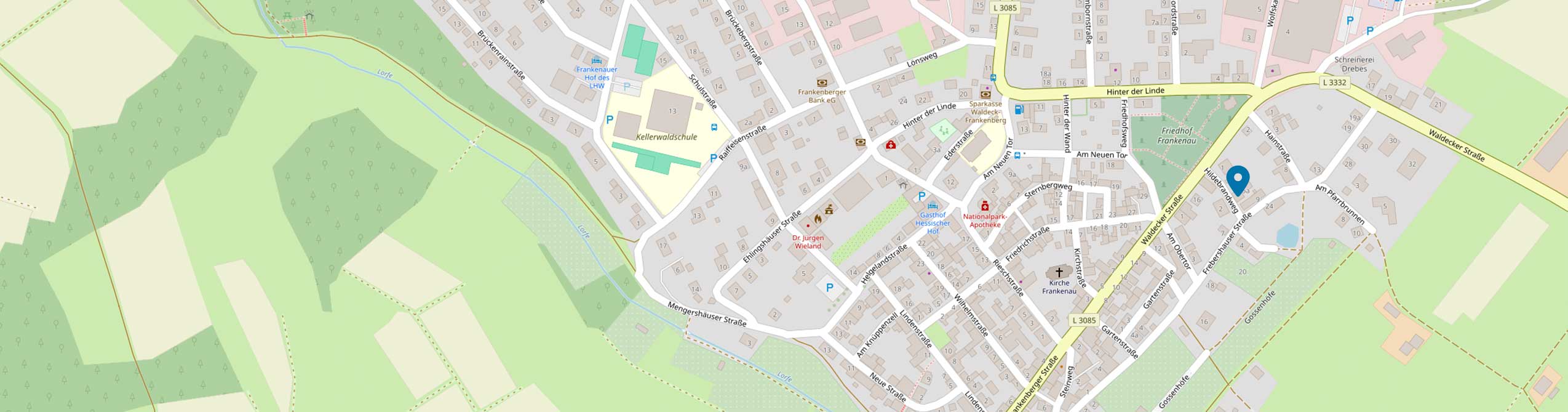 Lage der Ferienwohnung am Hildebrand